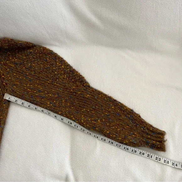 *SOLD* Zara Knit Multicolor Balloon Sleeve Sweater Brown - Picture 8 of 15